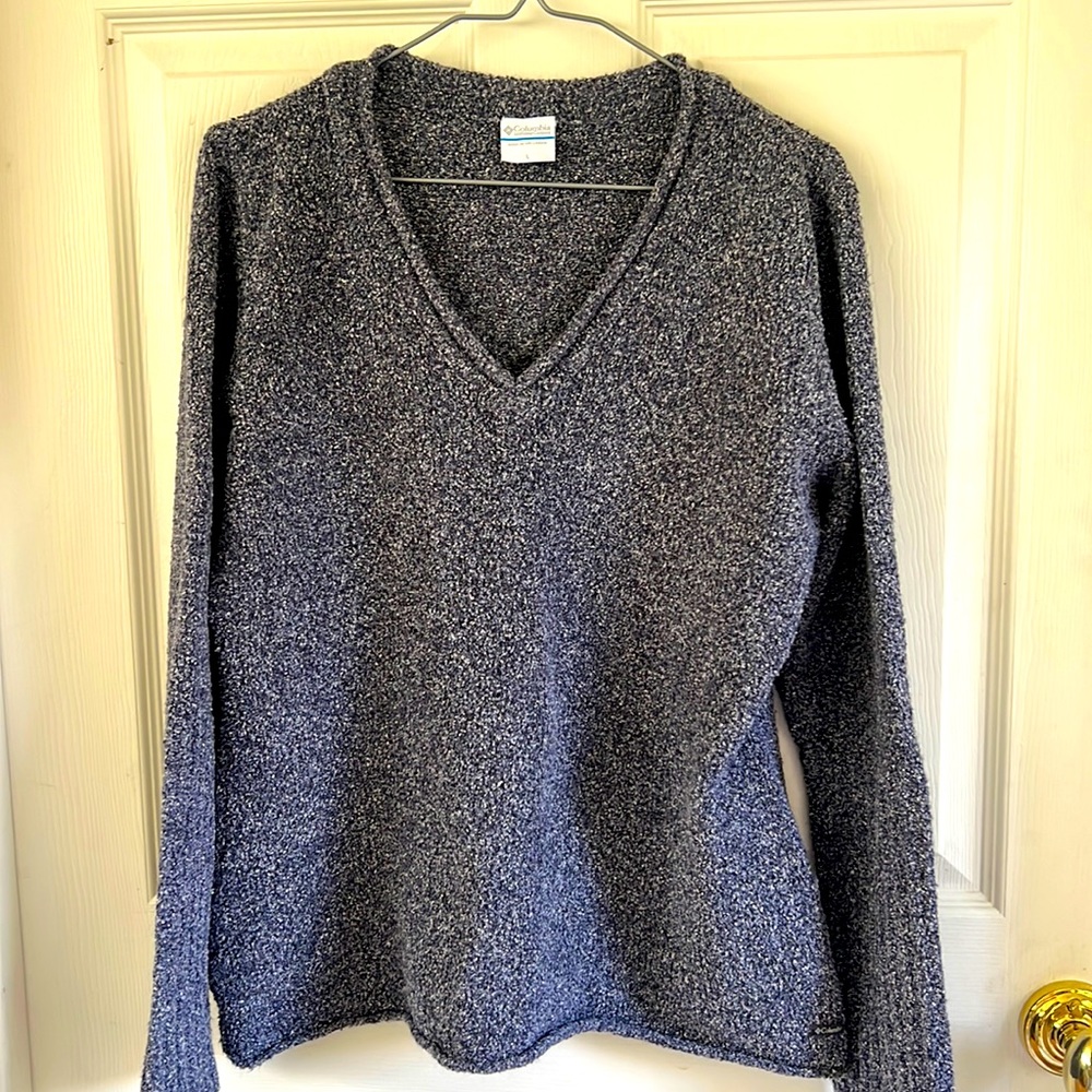 Colombia slate blue sweater.  Size Large.  Cozy!!